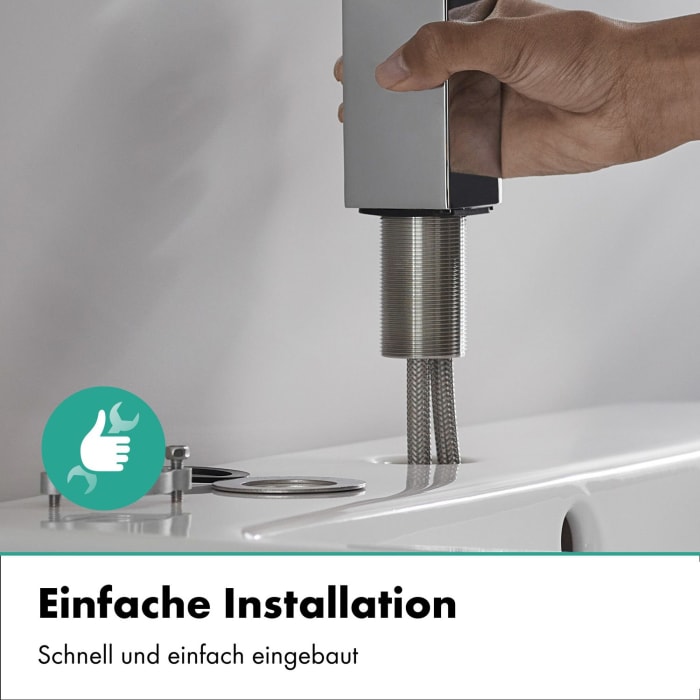 hansgrohe Vernis Shape Einhebel-Waschtischarmatur 190 CoolStart, mit Push-Open Ablaufgarnitur