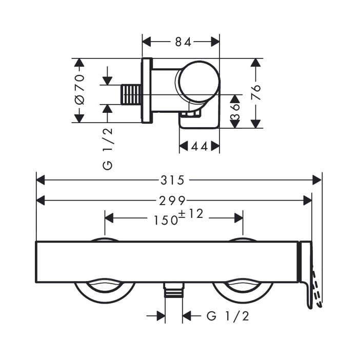 hansgrohe Vivenis Einhebel-Duscharmatur Aufputz