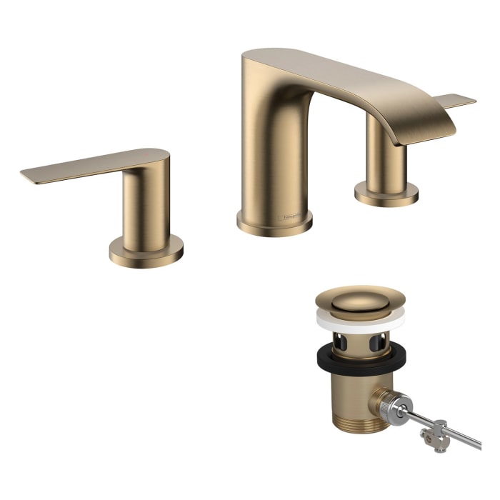 hansgrohe Vivenis 3-Loch Waschtischarmatur 90 mit Zugstangen-Ablaufgarnitur