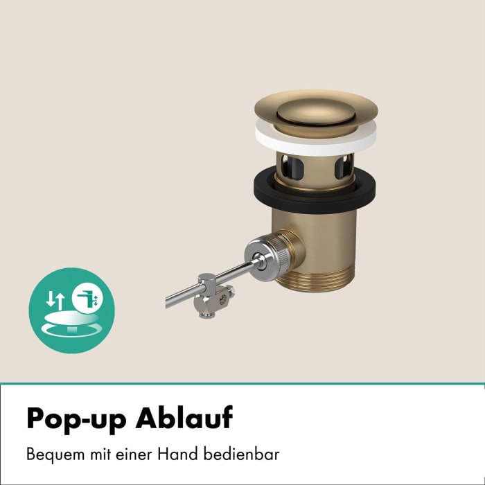 hansgrohe Vivenis Einhebel-Waschtischarmatur 110 CoolStart, mit Zugstangen-Ablaufgarnitur