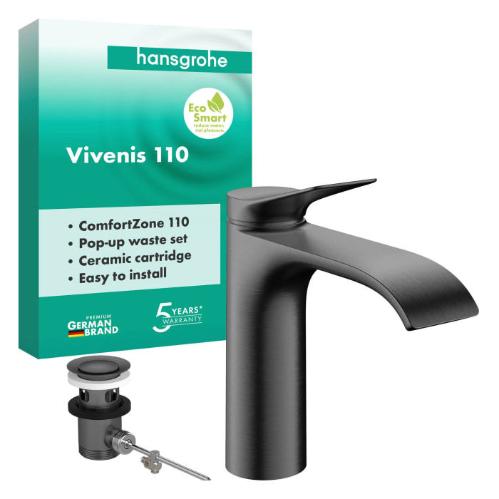 hansgrohe Vivenis Einhebel-Waschtischarmatur 110 mit Zugstangen-Ablaufgarnitur