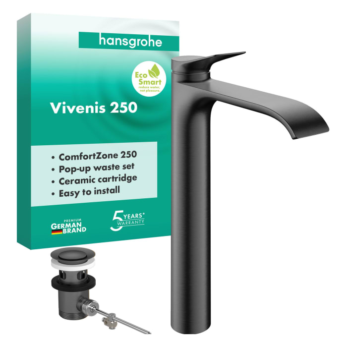 hansgrohe Vivenis Einhebel-Waschtischarmatur 250 mit Zugstangen-Ablaufgarnitur
