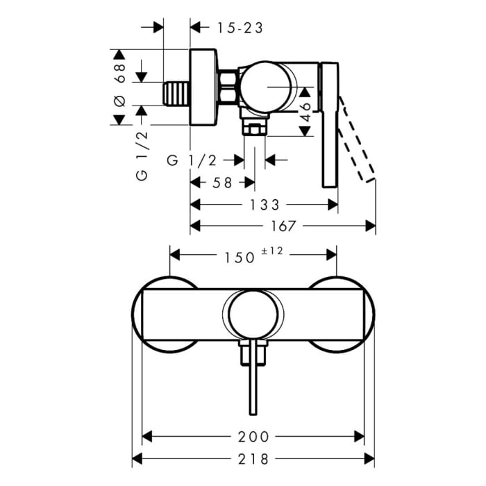 hansgrohe Zesis S Einhebel-Duscharmatur Aufputz