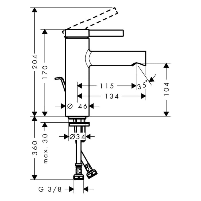 hansgrohe Zesis S Einhebel-Waschtischarmatur 100 CoolStart mit Zugstangen-Ablaufgarnitur