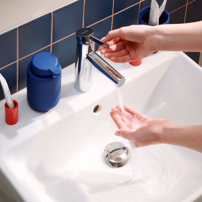 hansgrohe Zesis S Einhebel-Waschtischarmatur 100 CoolStart mit Zugstangen-Ablaufgarnitur