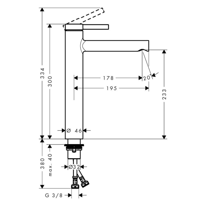 hansgrohe Zesis S Einhebel-Waschtischarmatur 230 CoolStart für Aufsatzwaschtische mit Push-Open Ablaufgarnitur