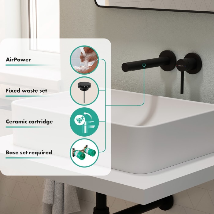 hansgrohe Zesis S Einhebel-Waschtischarmatur Unterputz für Wandmontage mit Auslauf 19,4 cm