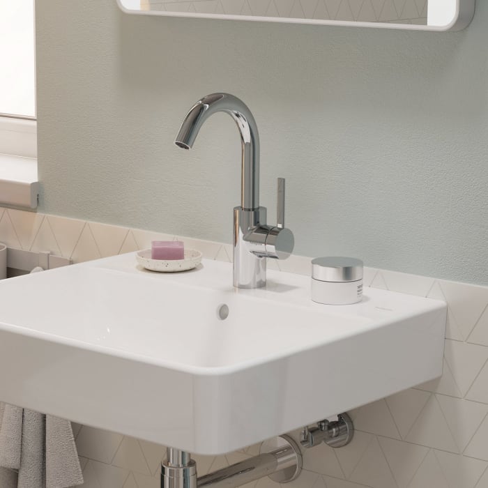 hansgrohe Zesis S Einhebel-Waschtischarmatur 210 CoolStart mit Schwenkauslauf und Zugstangen-Ablaufgarnitur