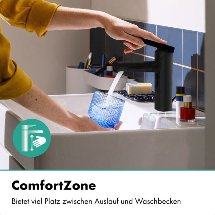 hansgrohe Zesis S Einhebel-Waschtischarmatur 100 CoolStart mit Zugstangen Ablaufgarnitur