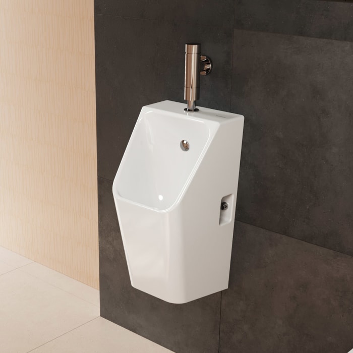 hansgrohe EluPura Original Q Urinal 600/300 mit Zulauf von oben und Ablauf nach unten/hinten spülrandlos