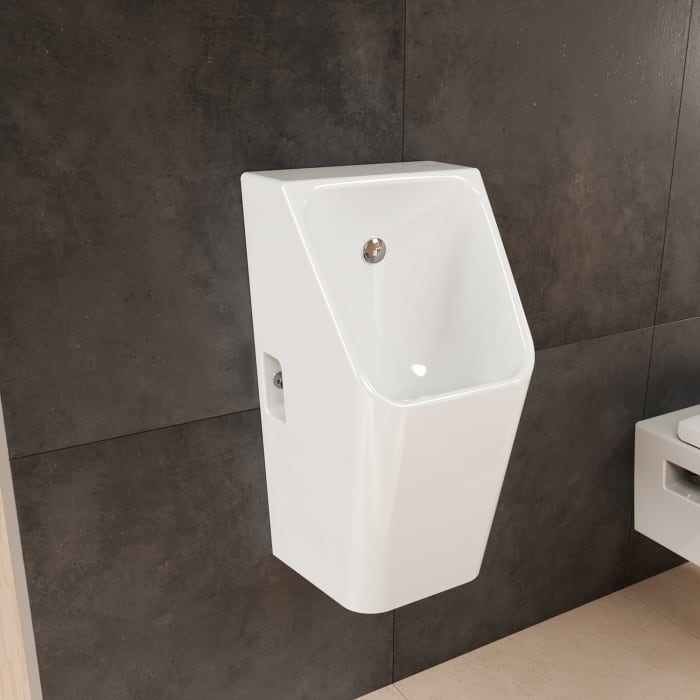 hansgrohe EluPura Original Q Urinal 600/300 mit Zulauf von hinten und Ablauf nach unten/hinten spülrandlos