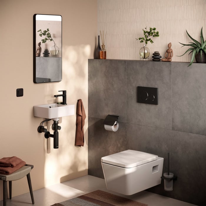 hansgrohe EluPura Original Q Wand WC Set 540 AquaChannel Flush, HygieneEffect mit WC-Sitz mit SoftClose und QuickRelease