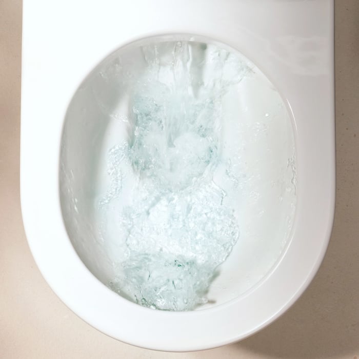 hansgrohe EluPura Original S Stand-WC für aufgesetzten Spülkasten 640 mit horizontalem Abgang AquaChannel Flush