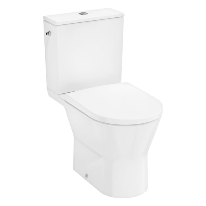 hansgrohe EluPura Original S Stand-WC Set 640 mit horizontalem Abgang, AquaChannel Flush mit Spülkasten und WC Sitz