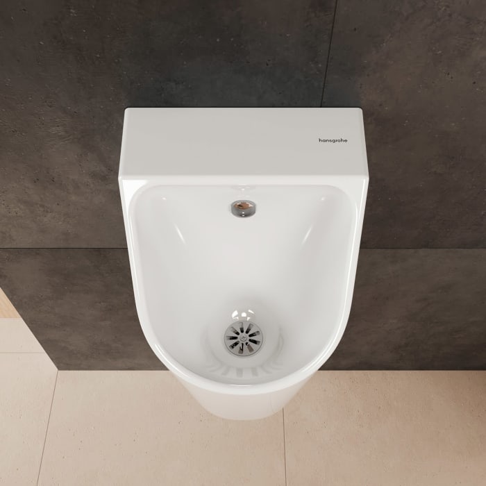 hansgrohe EluPura Original S Urinal mit Zulauf von hinten und Ablauf nach unten/hinten spülrandlos, SmartClean
