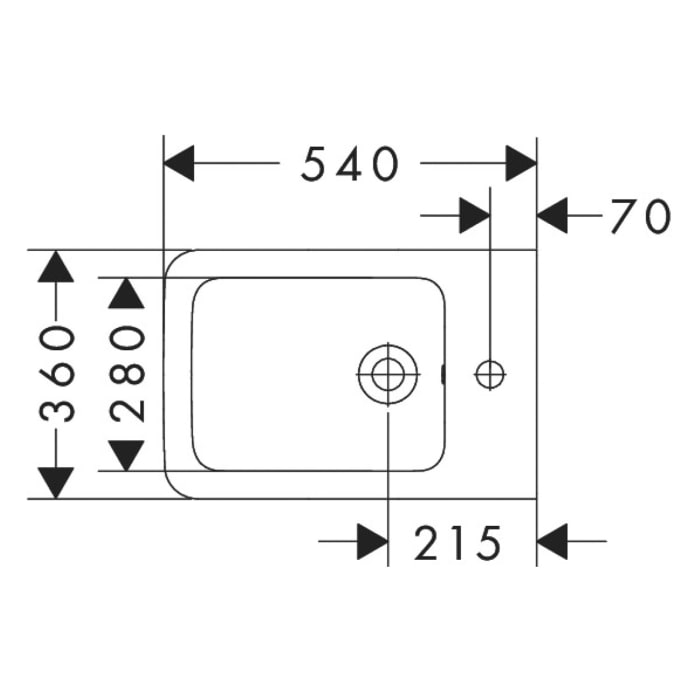 hansgrohe EluPura Q Wand Bidet 540 mit Hahnloch und Überlauf, SmartClean