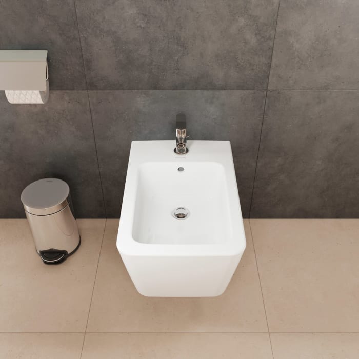 hansgrohe EluPura Q Wand Bidet 540 mit Hahnloch und Überlauf