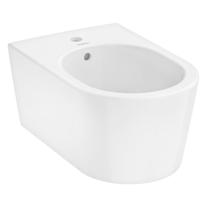 hansgrohe EluPura S Wand Bidet 540 mit Hahnloch und Überlauf, HygieneEffect