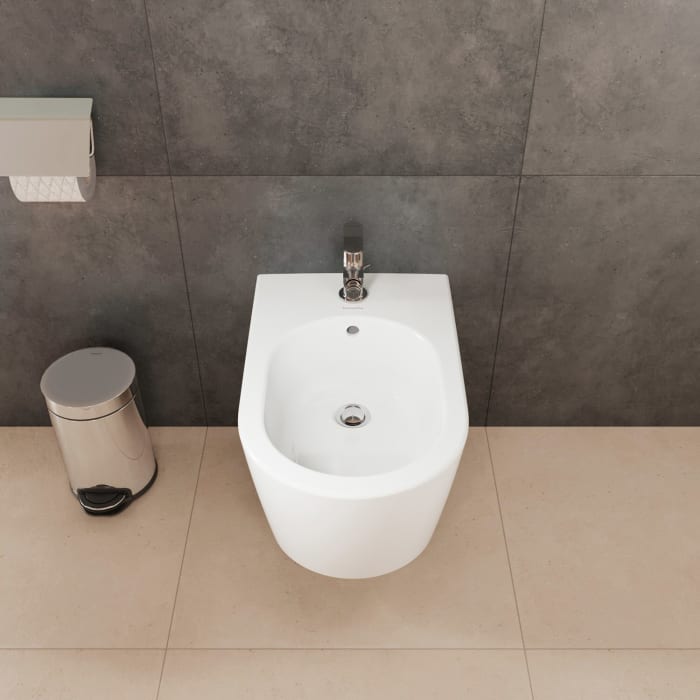 hansgrohe EluPura S Wand Bidet 540 mit Hahnloch und Überlauf, SmartClean