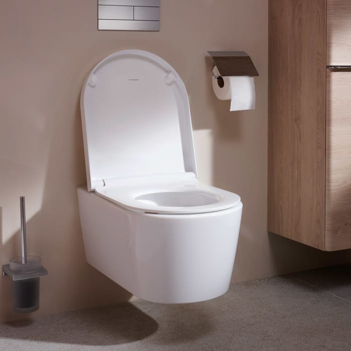 hansgrohe EluPura S Wand WC Set 540 AquaHelix Flush, HygieneEffect mit WC-Sitz mit SoftClose und QuickRelease