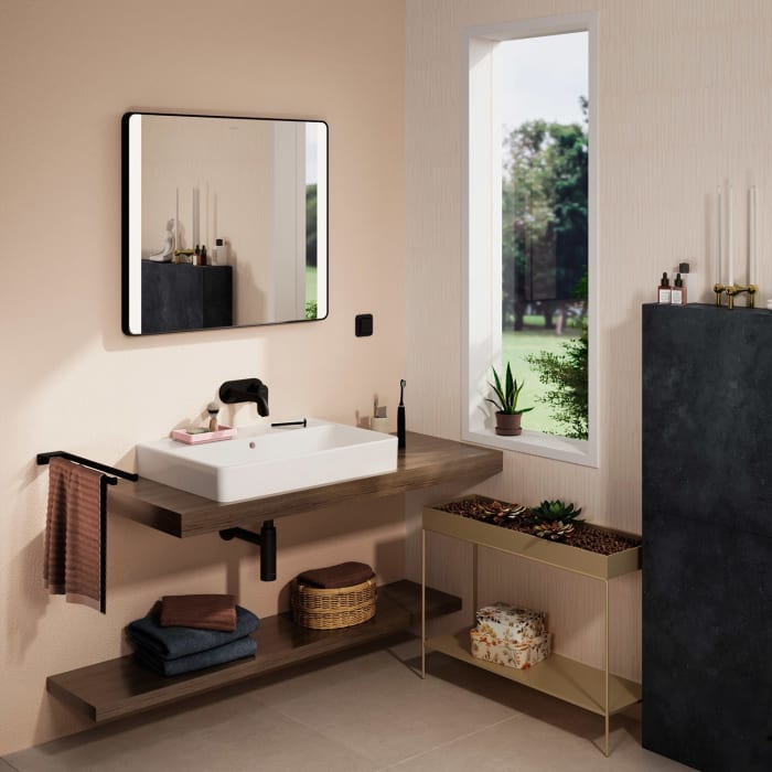 hansgrohe Xanuia Q Aufsatzwaschtisch geschliffen 700/480 ohne Hahnloch mit Überlauf