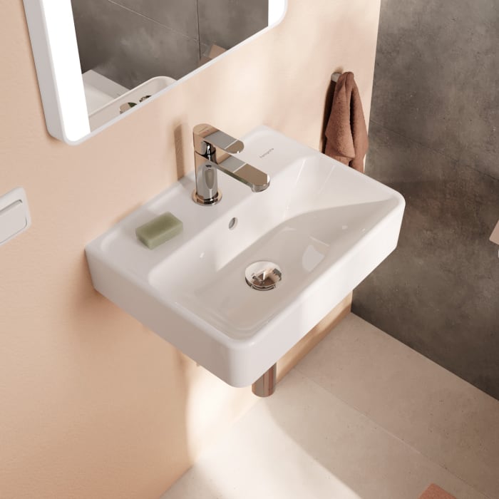 hansgrohe Xanuia Q Handwaschbecken 450/340 mit Hahnloch und Überlauf