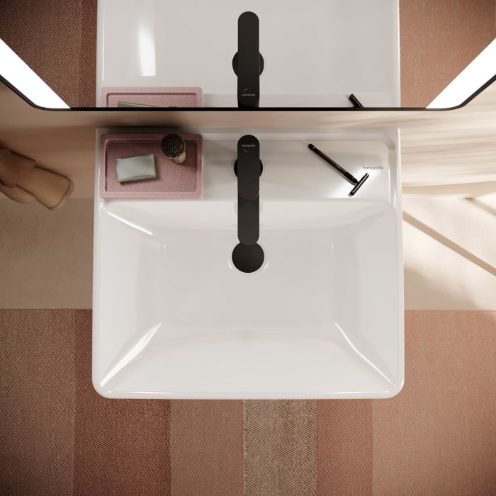 hansgrohe Xanuia Q Waschtisch 550/480 mit Hahnloch und Überlauf, SmartClean