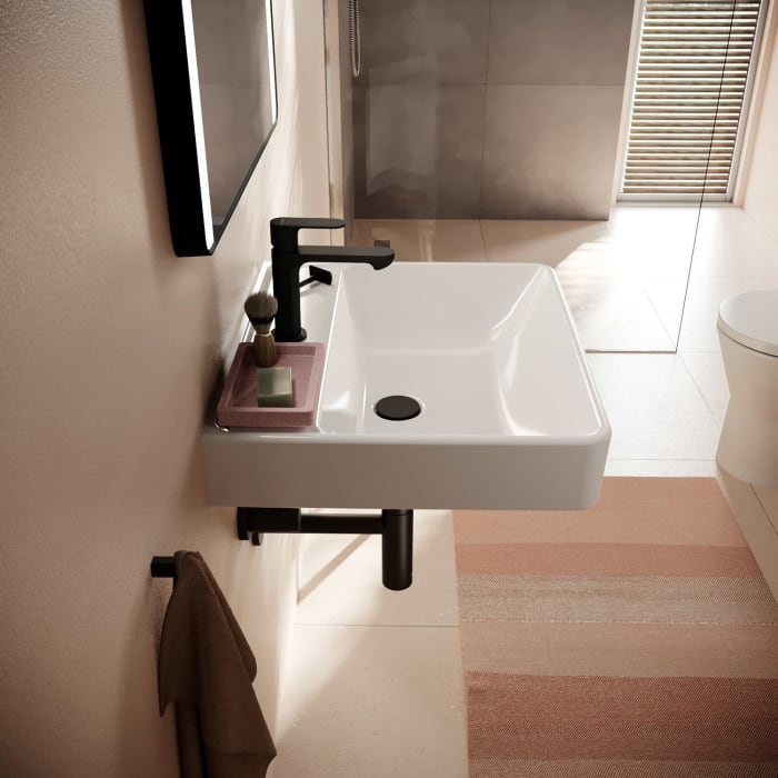 hansgrohe Xanuia Q Waschtisch 550/480 mit Hahnloch ohne Überlauf, SmartClean