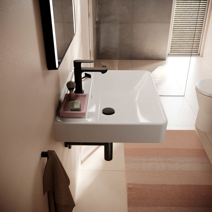 hansgrohe Xanuia Q Waschtisch 600/480 mit Hahnloch und Überlauf, SmartClean