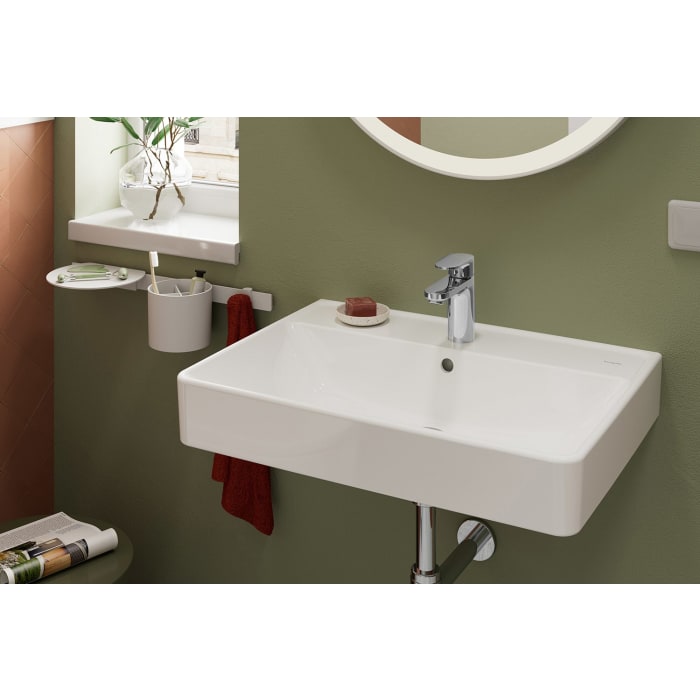 hansgrohe Xanuia Q Waschtisch 650/480 mit Hahnloch und Überlauf, SmartClean