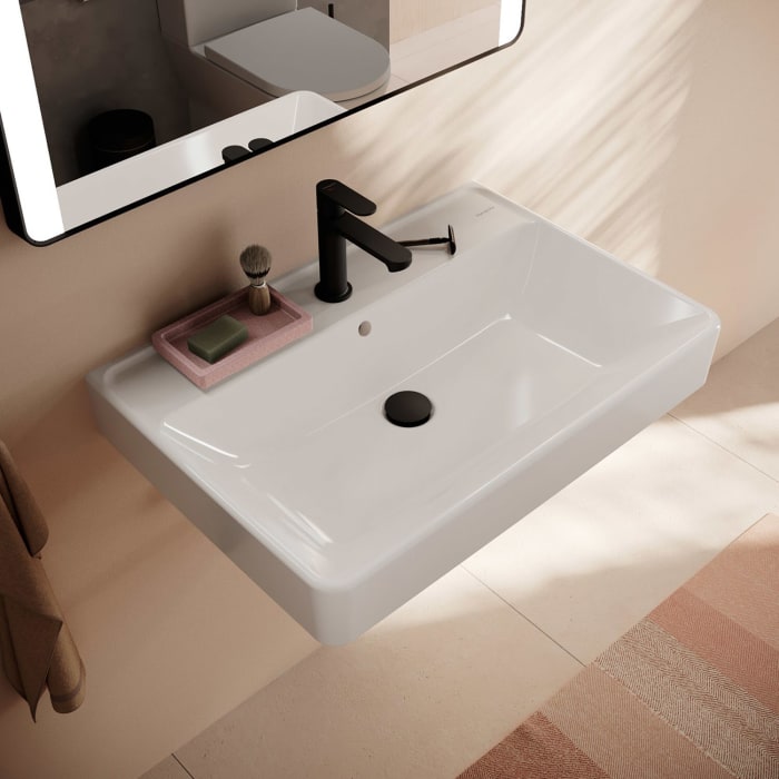 hansgrohe Xanuia Q Waschtisch 700/480 mit Hahnloch und Überlauf