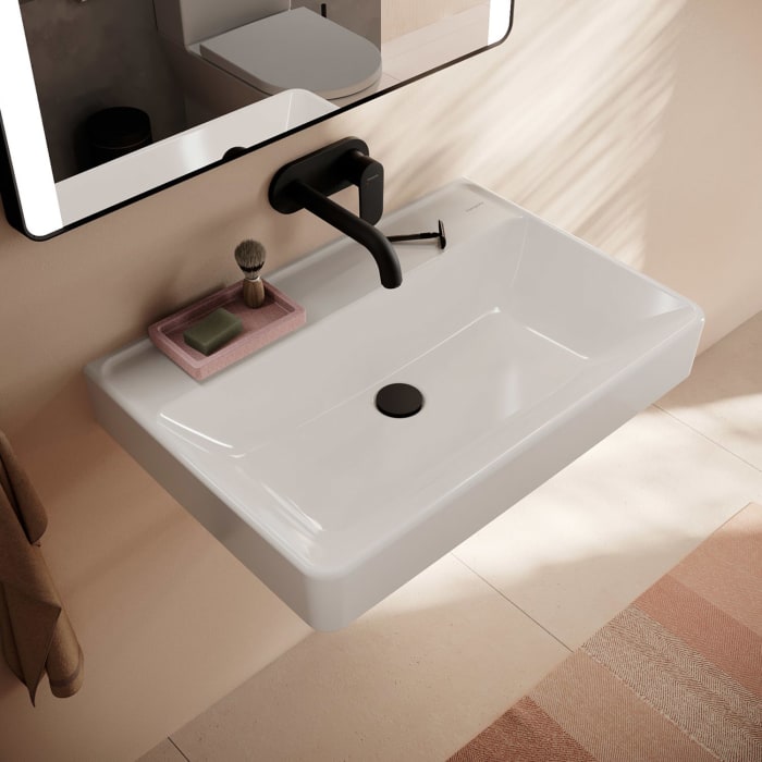 hansgrohe Xanuia Q Waschtisch 700/480 ohne Hahnloch und Überlauf, SmartClean