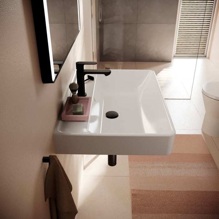 hansgrohe Xanuia Q Waschtisch 700/480 mit Hahnloch und Überlauf, SmartClean