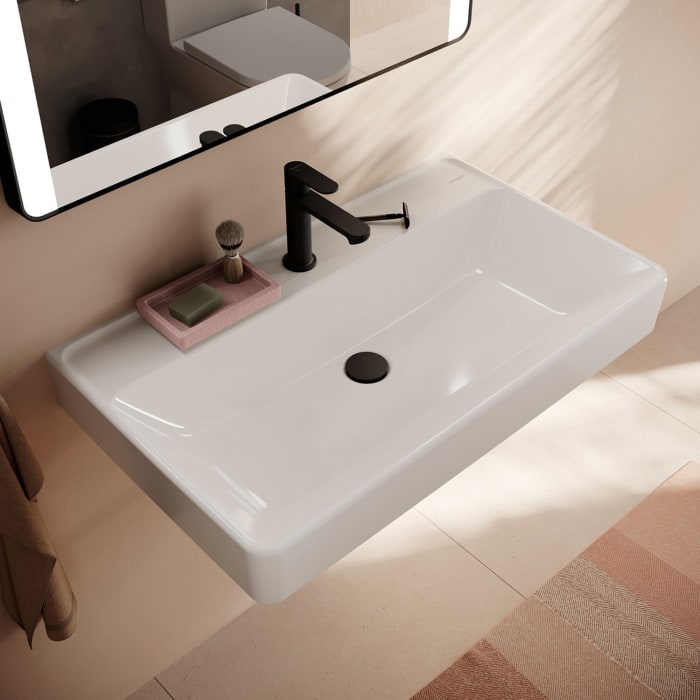 hansgrohe Xanuia Q Waschtisch 800/480 mit Hahnloch ohne Überlauf