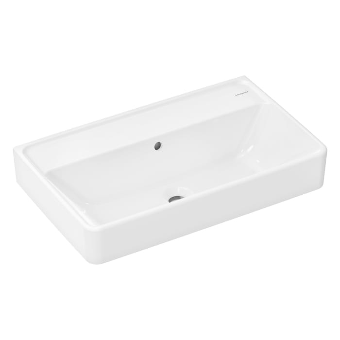 hansgrohe Xanuia Q Waschtisch Compact 650/390 ohne Hahnloch mit Überlauf, SmartClean