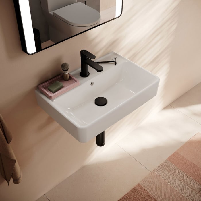 hansgrohe Xanuia Q Waschtisch Compact 550/370 mit Hahnloch und Überlauf