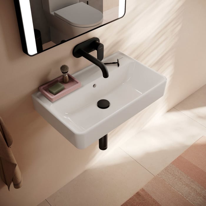 hansgrohe Xanuia Q Waschtisch Compact 600/370 ohne Hahnloch mit Überlauf