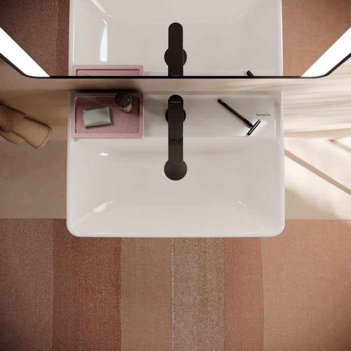 hansgrohe Xanuia Q Waschtisch Compact 550/370 mit Hahnloch ohne Überlauf, SmartClean