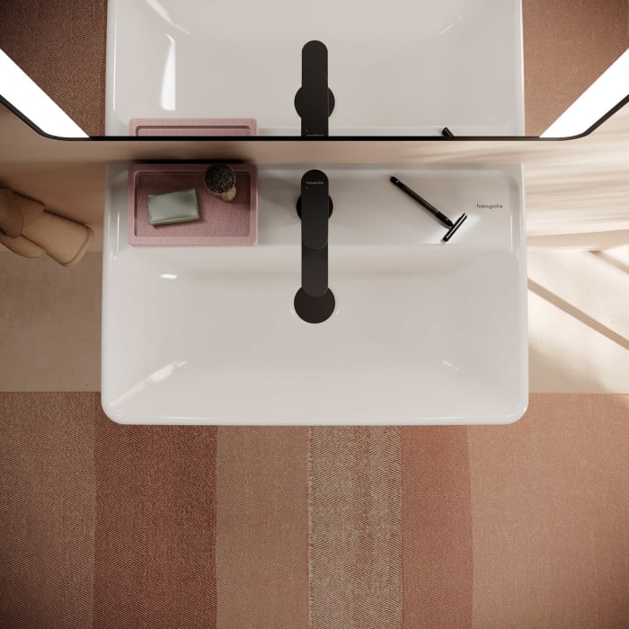 hansgrohe Xanuia Q Waschtisch Compact 600/370 mit Hahnloch ohne Überlauf, SmartClean