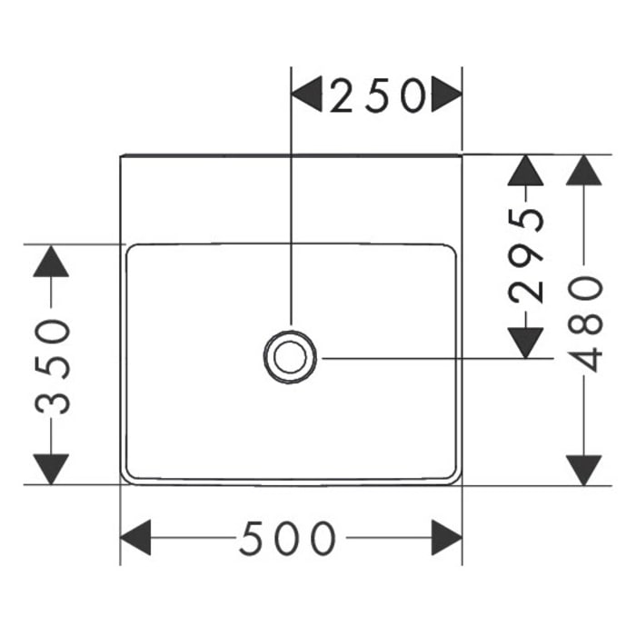 hansgrohe Xelu Q Aufsatz-Handwaschbecken 50 x 48 cm geschliffen, ohne Hahnloch