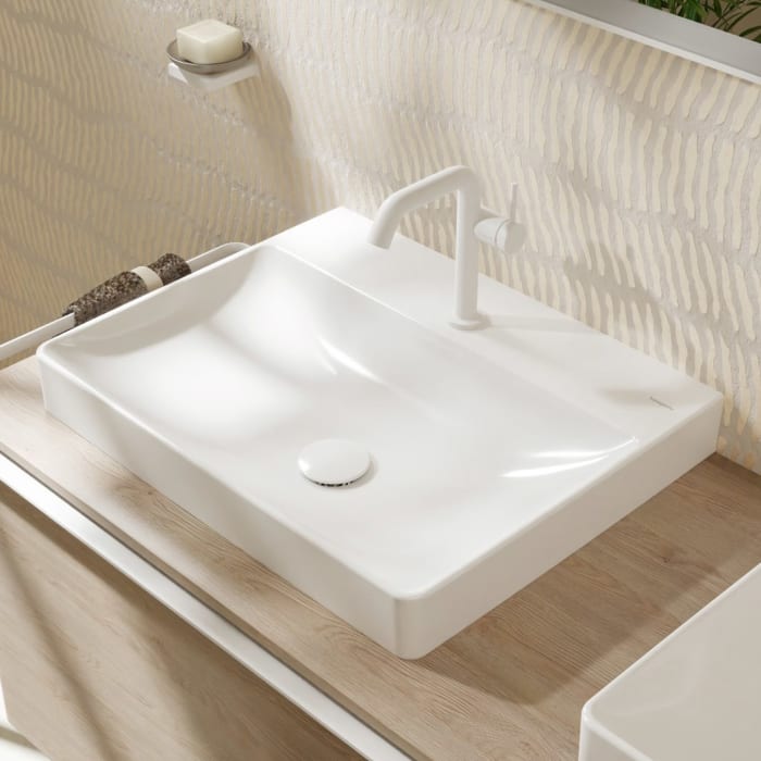 hansgrohe Xelu Q Aufsatz-Waschbecken 60 x 48 cm geschliffen, mit 1 Hahnloch