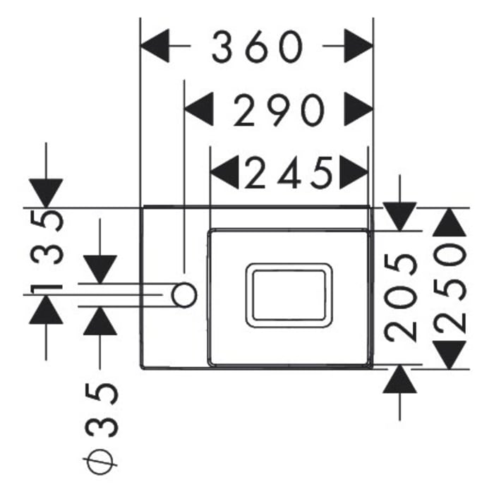 hansgrohe Xevolos E Handwaschbecken 36 x 25 cm mit Hahnloch links ohne Überlauf