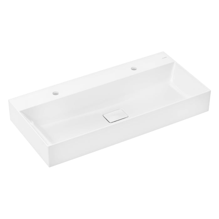 hansgrohe Xevolos E Waschtisch 100 x 48 cm mit 2 Hahnlöchern ohne Überlauf