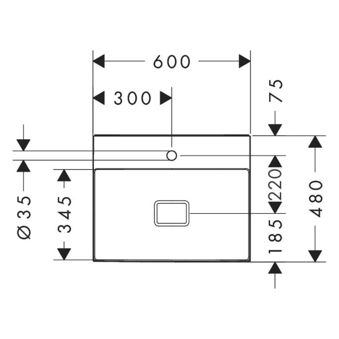 hansgrohe Xevolos E Waschtisch 60 x 48 cm mit Hahnloch ohne Überlauf