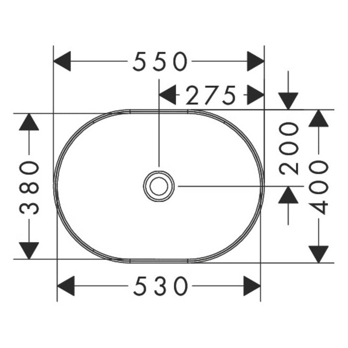 hansgrohe Xuniva U Aufsatzwaschtisch 55 x 40 cm