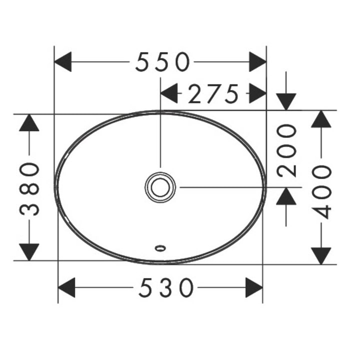 hansgrohe Xuniva D Einbauwaschtisch oval 55 x 40 cm, mit Überlauf, mit SmartClean