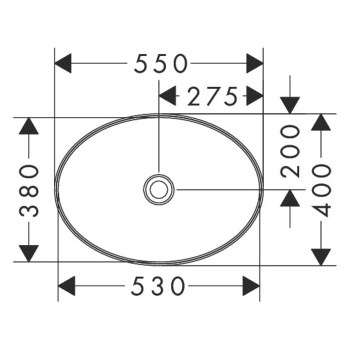 hansgrohe Xuniva D Aufsatzwaschtisch oval 55 x 40 cm, mit SmartClean