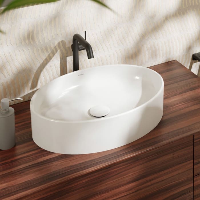 hansgrohe Xuniva D Aufsatzwaschtisch 55 x 40 cm ohne Hahnloch, ohne Überlauf, mit SmartClean