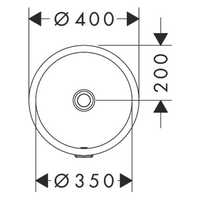 hansgrohe Xuniva S Unterbauwaschtisch rund Ø 35 cm, mit Überlauf