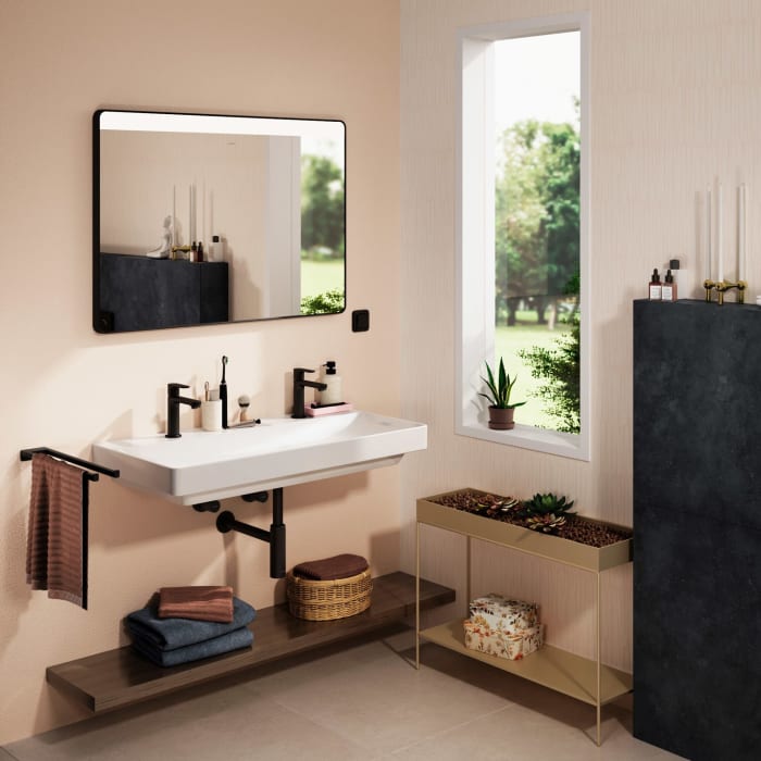 hansgrohe Xarita Lite Q Spiegel mit horizontaler LED-Beleuchtung 1000/30 für Wandschalter